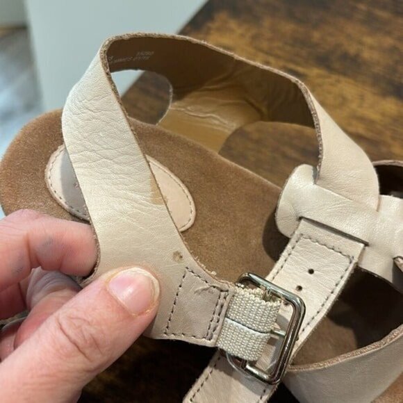 Clarks taupe wedge leather sandal size 7 - Picture 5 of 7